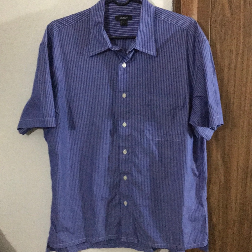 J Crew | Pinstripe Short Sleeve Button Down Shirt